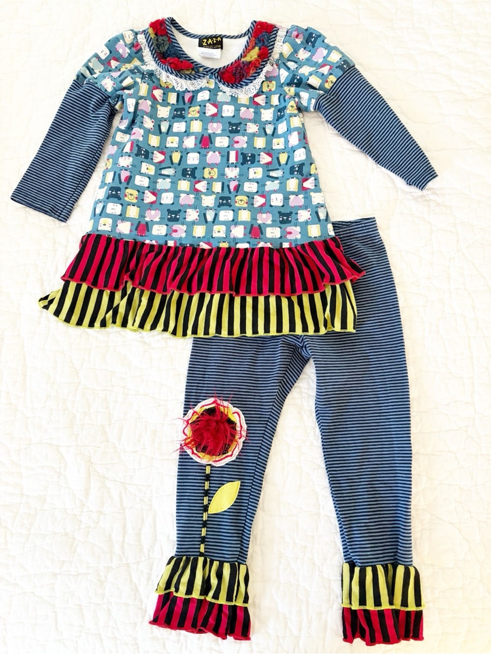4T • ZAZA COUTURE cats and dogs matching outfit